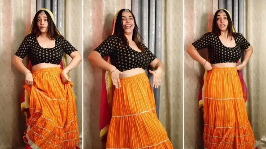 Hunterfly 26 05 18 210237 11zon Gurpreet Kaur from the Kulhad Pizza Couple performs a dance reel on a Haryanvi song.