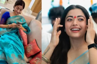 Hunterfly 26 05 23 163702 11zon Rashmika Mandanna showing her Irreplaceable tattoo
