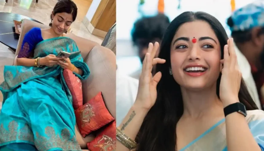 Rashmika Mandanna showing her Irreplaceable tattoo