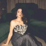Subhashree Ganguly wearing an elegant black and white monochrome outfit