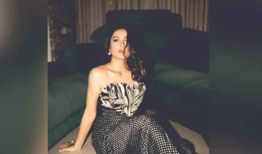 Subhashree Ganguly wearing an elegant black and white monochrome outfit