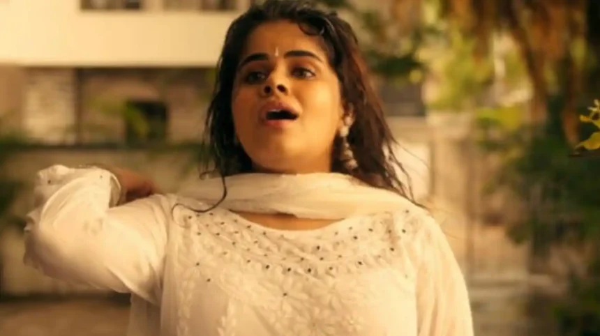 Dharna Durga at a film event after transitioning from social media creator to Bollywood actor