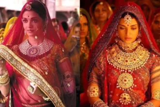 Aishwarya Rai as Jodhaa Bai wearing iconic bridal lehenga designed by Neeta Lulla in Jodhaa Akbar