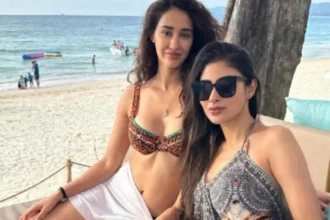 Mouni Roy and Disha Patani together during a social event and vacation moments.