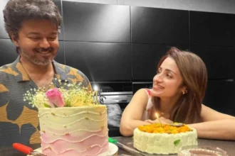 Hunterfly 026 06 25 151545 Trisha Krishnan and Vijay in a candid celebratory moment shared on social media