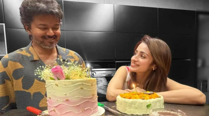 Hunterfly 026 06 25 151545 Trisha Krishnan and Vijay in a candid celebratory moment shared on social media