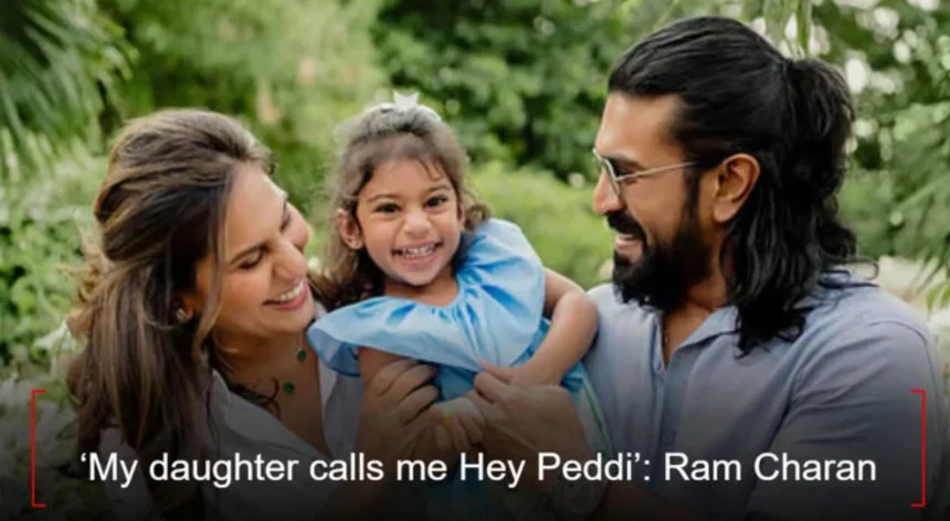 Ram Charan speaking during the success celebration event of Peddi in Hyderabad