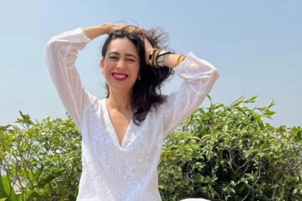 Karisma Kapoor inside her luxurious Mumbai home featuring elegant wooden interiors and modern décor