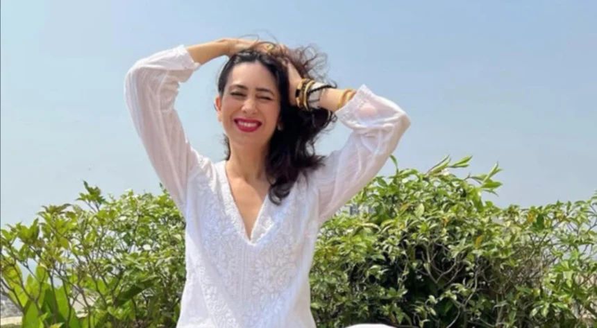 Karisma Kapoor inside her luxurious Mumbai home featuring elegant wooden interiors and modern décor