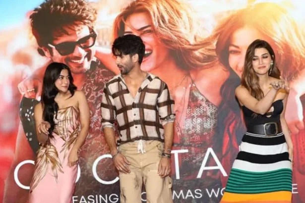 Hunterfly 026 06 26 185617 Shahid Kapoor, Kriti Sanon and Rashmika Mandanna in Cocktail 2 promotional artwork