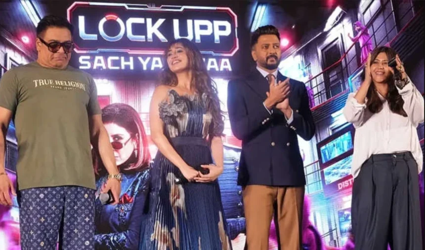 Lock Upp 2 promotional image featuring new hosts Farah Khan and Riteish Deshmukh