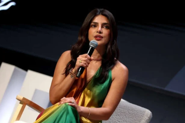 Priyanka Chopra Cannes Lions event bold fashion silk satin gown polka dot dress