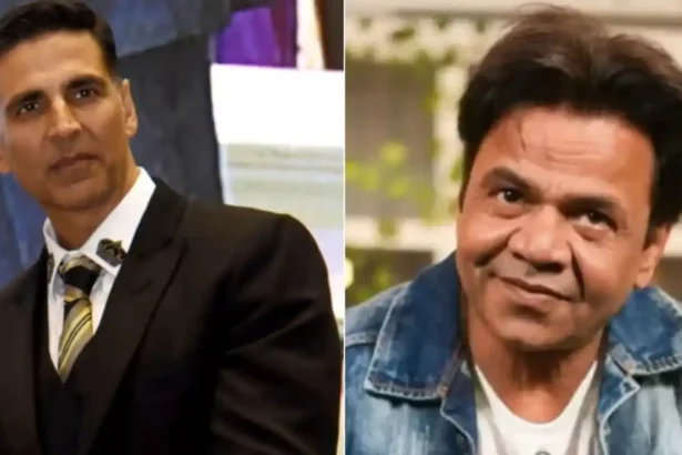 Hunterfly 06 12 205402 11zon Rajpal Yadav and Akshay Kumar sharing a fun moment during the Welcome to the Jungle trailer launch