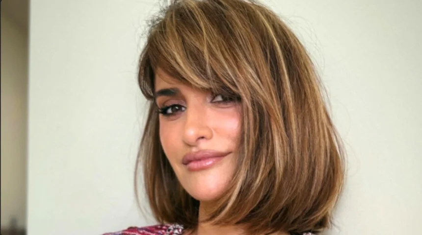 Penélope Cruz showcasing her new boyfriend bob haircut during a recent appearance