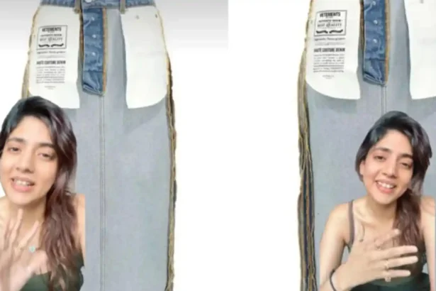 Vetements inside out denim skirt ₹1.85 lakh viral influencer reaction Yashasvi Acharya