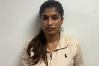 Hunterfly 2026 06 12 165647 11zon Customs officials conducting baggage inspection at Mumbai airport during a narcotics investigation