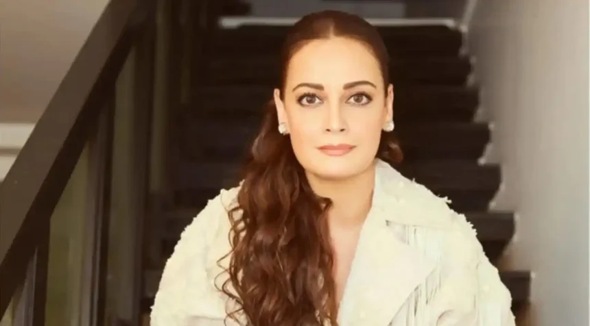 Dia Mirza speaking about environmental issues and climate change during a podcast discussion.