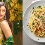 Triptii Dimri's homemade aglio e olio pasta with garlic, mushrooms, and basil