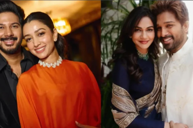 Allu Arjun Sneha Reddy Ram Charan Upasana Jr NTR Lakshmi Pranathi Dulquer Salmaan Amal Sufiya South Indian celebrity couples