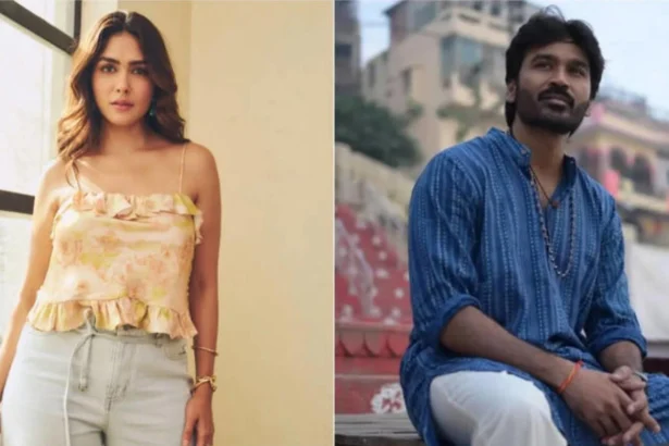 Mrunal Thakur and Dhanush during separate public appearances amid relationship speculation