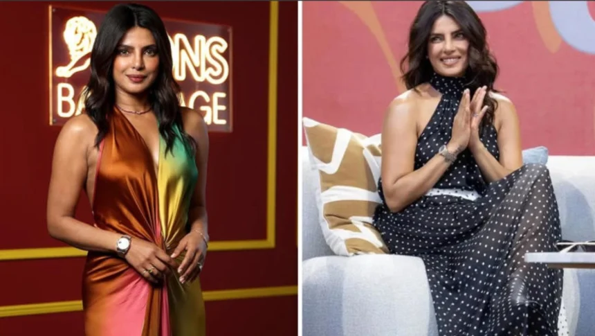 Priyanka Chopra wearing designer gowns during Cannes Lions 2026 in Cannes, France