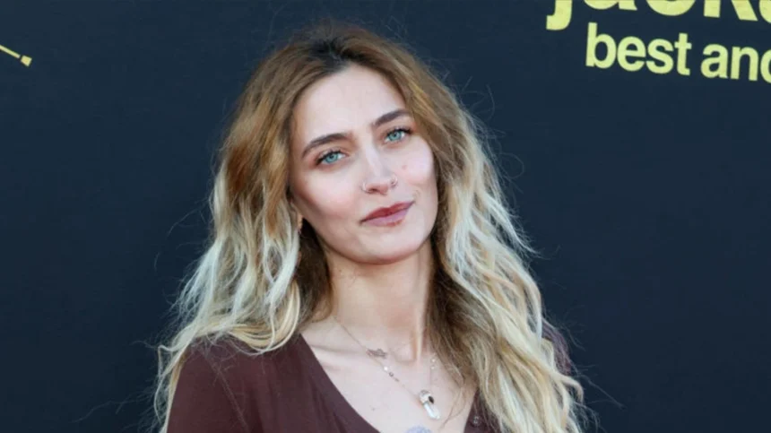 Paris Jackson posing on the red carpet at a Los Angeles movie premiere