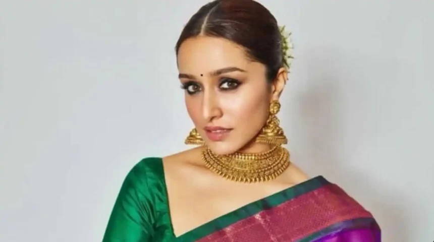 Hunterfly 26 06 10 143415 11zon Shraddha Kapoor in Eetha film announcement based on Vithabai biopic releasing in 2026