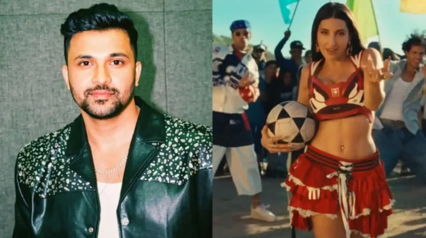 Choreographer Rajit Dev with Nora Fatehi during a FIFA World Cup 2026 music project