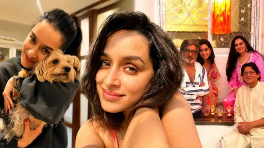Shraddha Kapoor inside her elegant sea-facing Mumbai home featuring modern interiors and family décor.