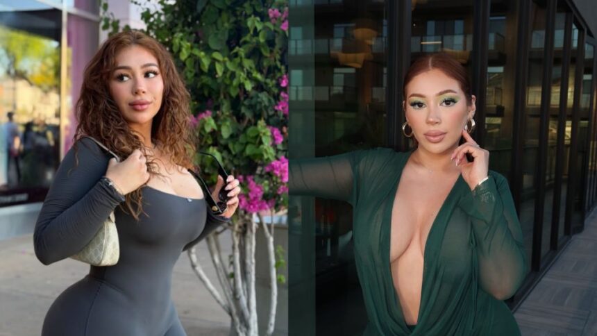 Latina Barbie Jess posing in a fashionable outfit during a lifestyle photoshoot