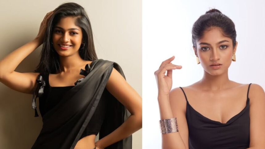 Manaswini K Ram during a professional photoshoot showcasing her work as a model and actress