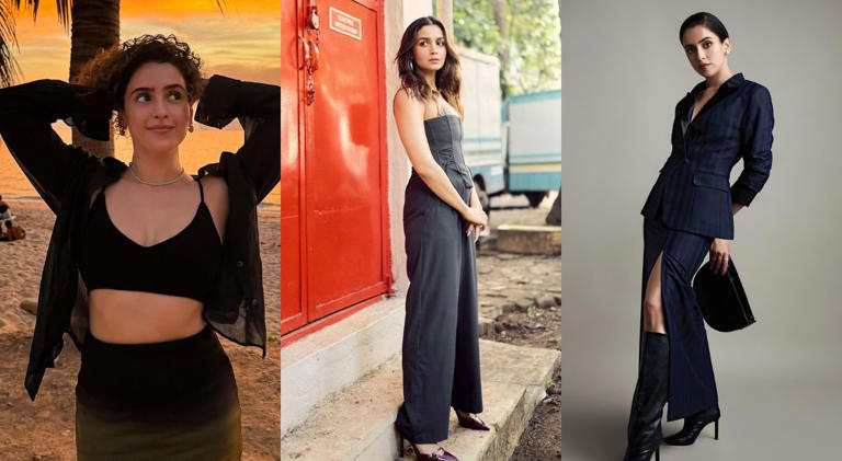 Petite woman wearing a stylish co-ord set with high-waisted pants