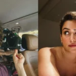 Sanya Malhotra during a behind-the-scenes moment on the sets of Sundar Poonam