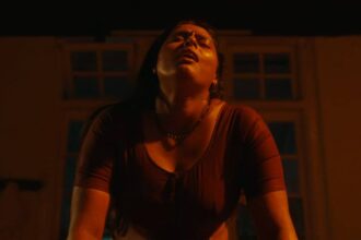 Megha Thomas in an intense dramatic look from an upcoming film project