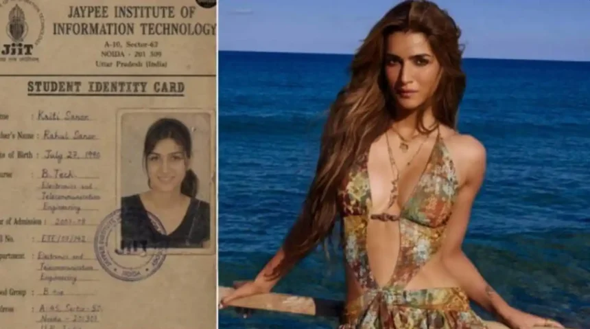 Alleged college ID card of Bollywood actress Kriti Sanon circulating on social media.
