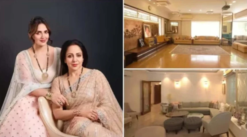 Hema Malini's elegant Mumbai residence featured during a home tour with Esha Deol