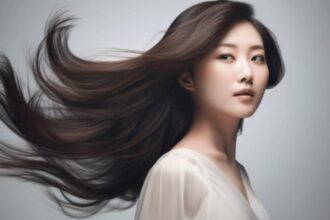 Hunterfly 026 07 07 103031 Woman with shiny glass hair achieved using rice water, aloe vera and coconut oil