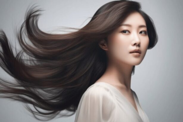 Woman with shiny glass hair achieved using rice water, aloe vera and coconut oil
