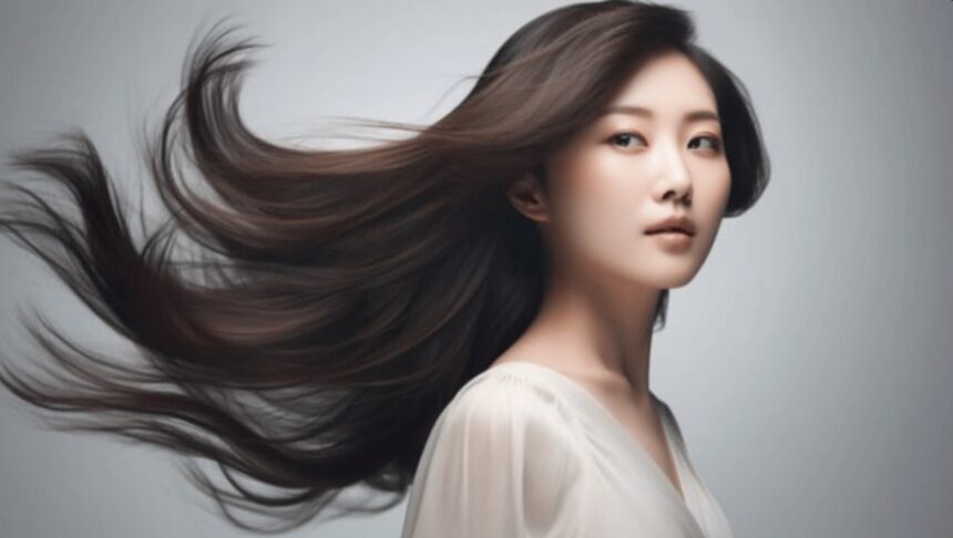 Hunterfly 026 07 07 103031 Woman with shiny glass hair achieved using rice water, aloe vera and coconut oil