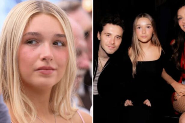 Harper Beckham at a public event amid ongoing reports of family tensions involving Brooklyn Beckham