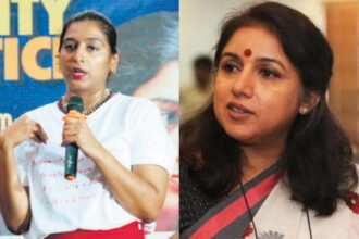 Actors Revathy and Padmapriya during public appearances amid developments involving AMMA