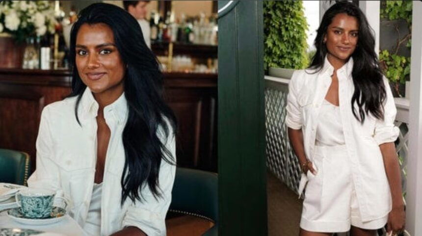 Hunterfly 026 07 07 104516 Simone Ashley wearing an all-white Ralph Lauren outfit at Wimbledon 2026