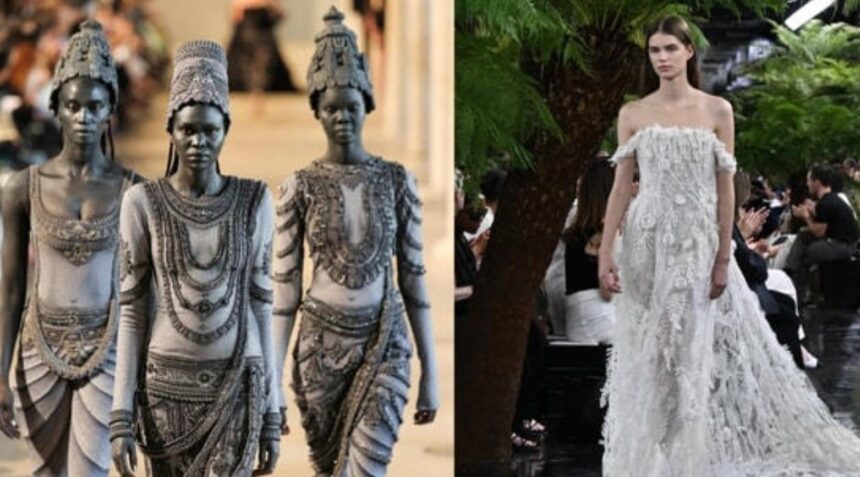 Hunterfly 026 07 08 102801 Models showcase Rahul Mishra and Dior haute couture creations during Paris Haute Couture Week