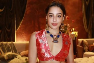 Tarini Manchanda wearing Apala's Lapis Mughal Beauty Necklace and Guftagoo Jhumkees