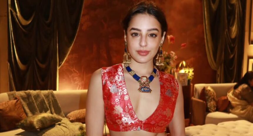 Tarini Manchanda wearing Apala's Lapis Mughal Beauty Necklace and Guftagoo Jhumkees