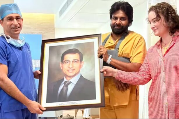 Hunterfly 026 07 16 145023 Pawan Kalyan with surgeon Dr Dinshaw Pardiwala after shoulder surgery in Mumbai