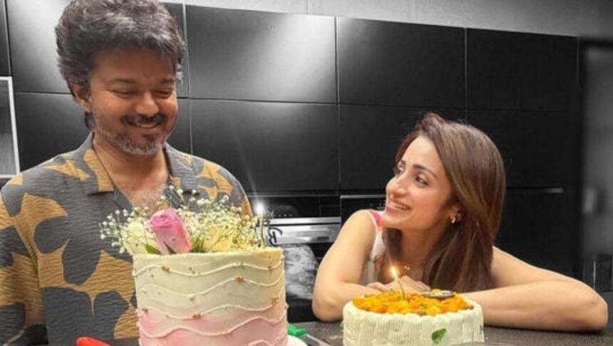 Mango-vanilla birthday cake served during Tamil Nadu Chief Minister Vijay's 52nd birthday celebration in Chennai.