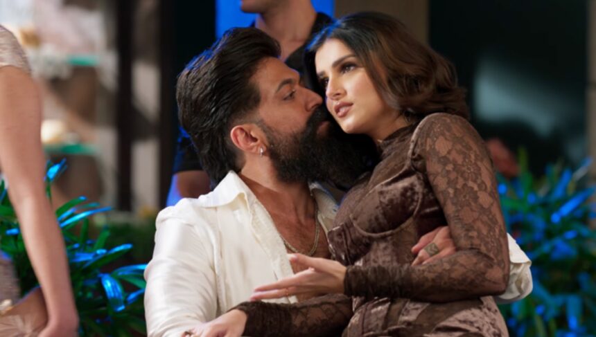 Hunterfly 026 07 22 112905 Yash and Tara Sutaria share a romantic moment in the song Madhosh from the film Toxic.