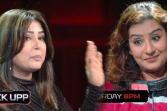 Hunterfly 026 07 26 191659 Hina Khan and Shilpa Shinde during Lock Upp 2's Judgement Day episode.