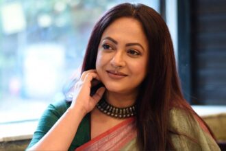 Bengali actor Sreelekha Mitra during a public appearance as Kolkata Police investigate an FIR related to a protest.